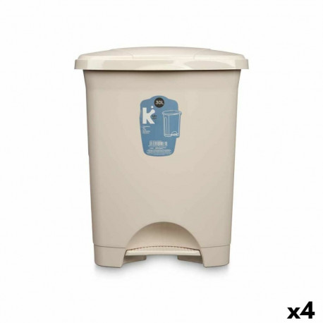Pedal bin 6238-B 6238-B Beige Plastic 30 L (4 Units)