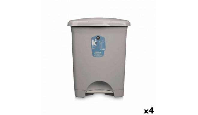 Pedal bin 6238-G 6238-G Grey Plastic 30 L (4 Units)