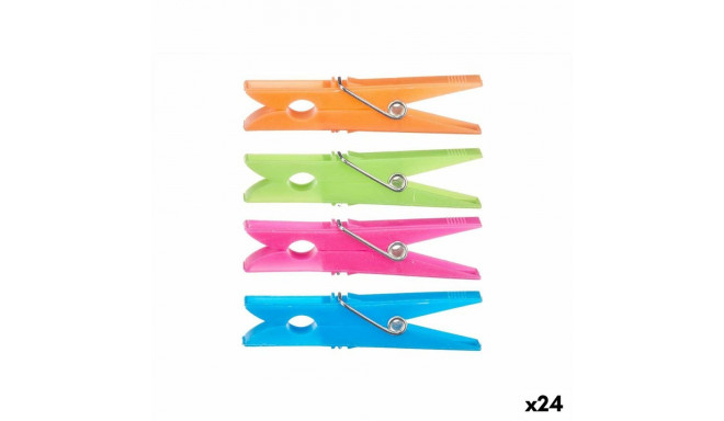 Clothes Pegs Multicolour Plastic 24 Pieces Set (24 Units)