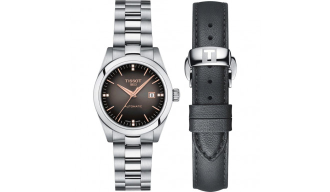Meeste Kell Tissot T-MY LADY AUTOMATIC W-DIAMONDS Must Hõbedane