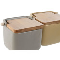 Salt Shaker with Lid Home ESPRIT Beige Grey Natural Bamboo Dolomite 15 x 12 x 11 cm (2 Units)