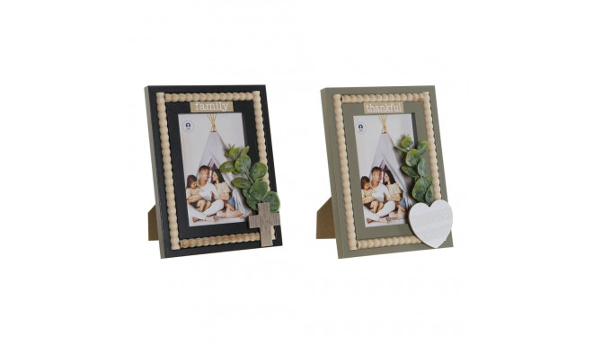 Foto rāmis Home ESPRIT Melns Zaļš Dabisks Koks MDF Skandināvu 16 x 2 x 21 cm (2 gb.)