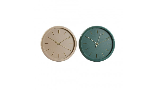 Sienas pulkstenis Home ESPRIT Zaļš Rozā PVC Moderns 30 x 4 x 30 cm (2 gb.)