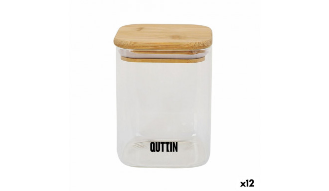 Food Preservation Container Quttin Bamboo Borosilicate Glass 480 ml (12 Units)