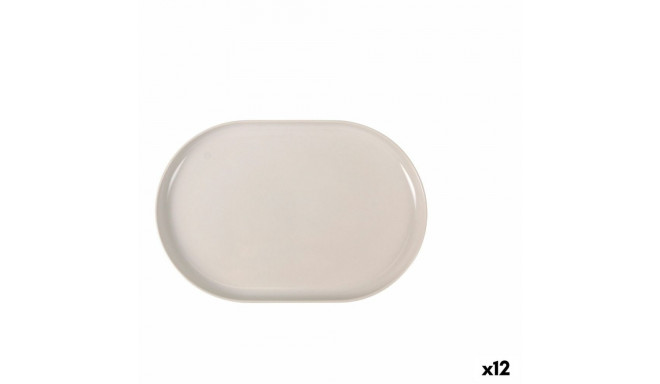 Snack tray La Mediterránea Ivory Oval 30 x 20 x 2,5 cm (12 Units)