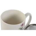 Cup with Tea Filter Home ESPRIT Blue White Pink Stainless steel Porcelain 380 ml (2 Units)