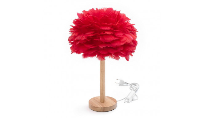 Table lamp bedside feather Art Deco red CBDPH