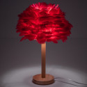 Table lamp bedside feather Art Deco red CBDPH