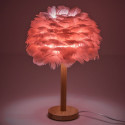 Table lamp bedside feather Art Deco rose pink CBDPH
