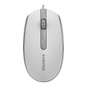 Canyon Wired optical mouse with 3 buttons, DPI 1000, with 1.5M USB cable,White grey, 65*115*40mm, 0.