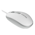 Canyon Wired optical mouse with 3 buttons, DPI 1000, with 1.5M USB cable,White grey, 65*115*40mm, 0.