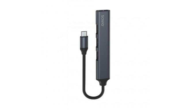 SAVIO AK-71 USB-C jaotur - 3 x USB-A 2.0, 1 x USB-A 3.0, 4-ühes, 5 Gbps