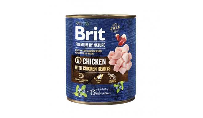 Brit Premium by Nature Chicken with Hearts canned food for dogs 800g