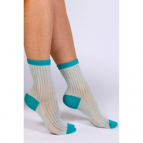 SOKISAHTEL GAJA sinakasrohelised õhukesed sokid 444