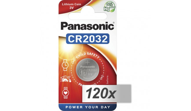 120x1 Panasonic CR 2032 Lithium Power VPE Outer Box