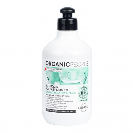 Organic People nõudepesuvahend imikute nõudele mahe roheline tee virsik öko 200ml
