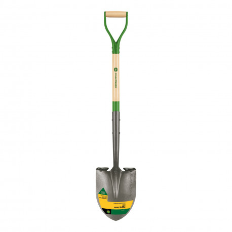 John Deere остроконечная лопата с деревянным черенком и D-образной ручкой, 113 см