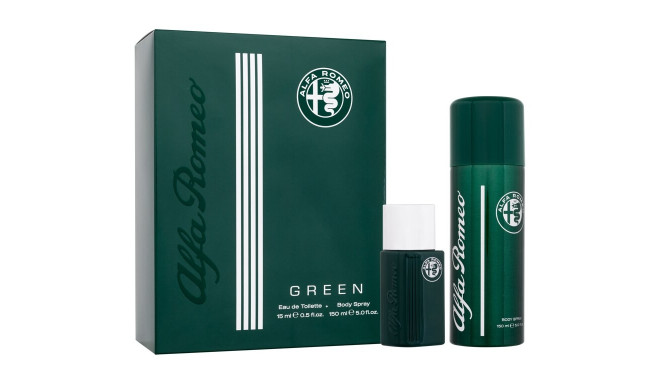 Alfa Romeo Green Eau de Toilette (15ml) (Edt 15 ml + Body Spray 150 ml)