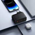 Baseus GaN5 Pro GaN nabíječka 2x USB-C / USB-A 160W - černá + USB-C - USB-C 240W kabel - černá