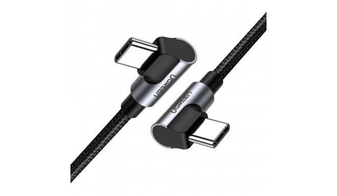 Ugreen US323 angled USB-C - USB-C PD QC cable 60W 3A 2m - black