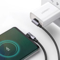 Ugreen US323 USB-C (úhlový) / USB-C (úhlový) kabel 2m - černý