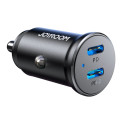 Joyroom JR-CCN06 30W 2x USB-C mini nabíječka do auta kovová - černá