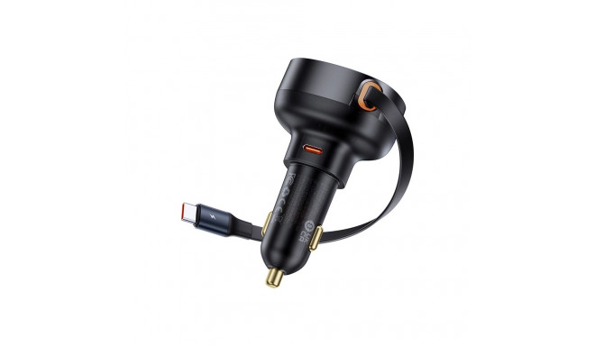 Baseus Enjoyment Pro USB-C (female) / USB-C (male) 60W car charger - black