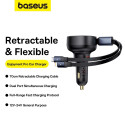 Baseus Enjoyment USB-C nabíječka do auta s USB-C / Lightning 60W kabelem - černá