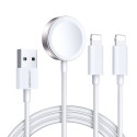 Joyroom S-IW007 kabel 3 v 1 USB-A magnetická nabíječka - Lightning 1,2 m - bílá