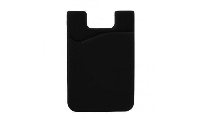 Self-adhesive card case for the back of the phone - black