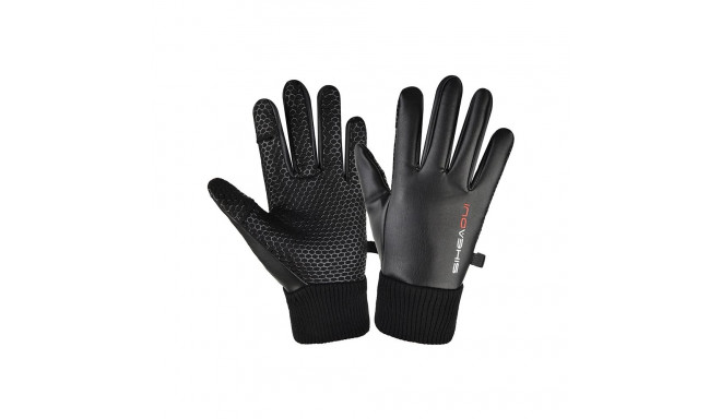 Men's insulated, anti-slip telephone gloves - black