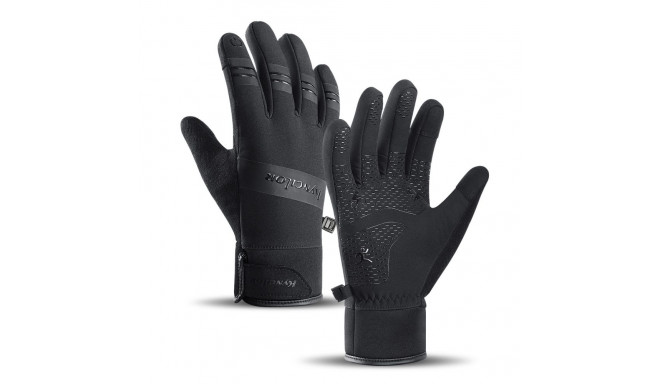 Insulated sports phone gloves (size L) - black