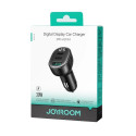 Joyroom JR-CCD04 30W 2x USB-C USB-A nabíječka do auta s displejem - černá