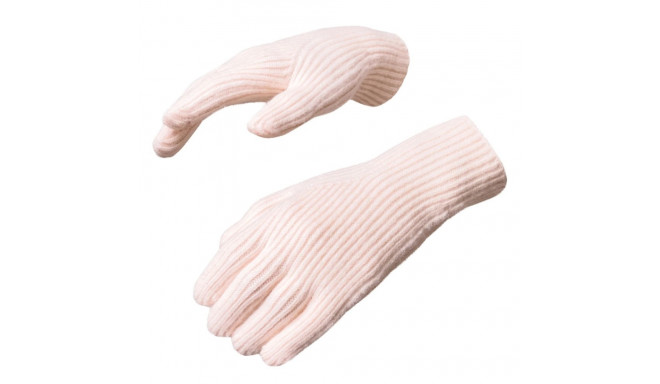 Braided phone gloves with cutouts for fingers - pink