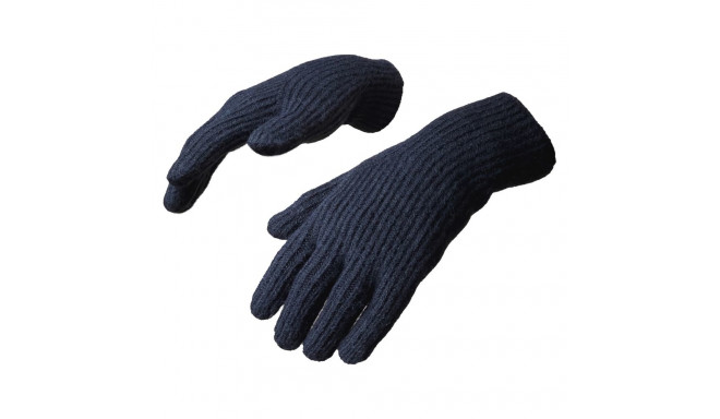 Braided telephone gloves with cut-outs for fingers - black