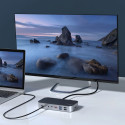 HUB Choetch M52 USB-C - USB-C PD/USB-C/USB-A/HDMI/VGA/DP/SD/TF/RJ45/AUX - šedý