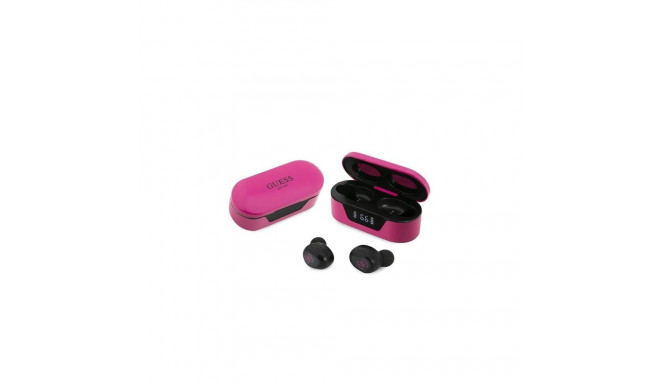 Guess GUTWST31EM TWS Bluetooth headphones + magenta docking station