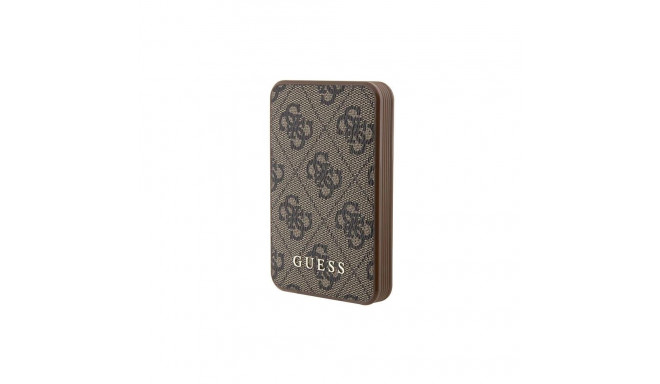 Guess Powerbank 15W GUPB5LP4GEGW 5000mAh brown/brown 4G Leather Metal Logo