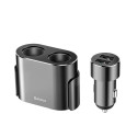 Baseus car charger hub 2x USB 3.1A 17W + 2x cigarette lighter socket 80W, black