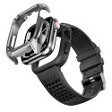 Kingxbar watch strap-case CYF148 2in1 Apple Watch SE/6/5/4 44mm z nerezové oceli se stříbrným