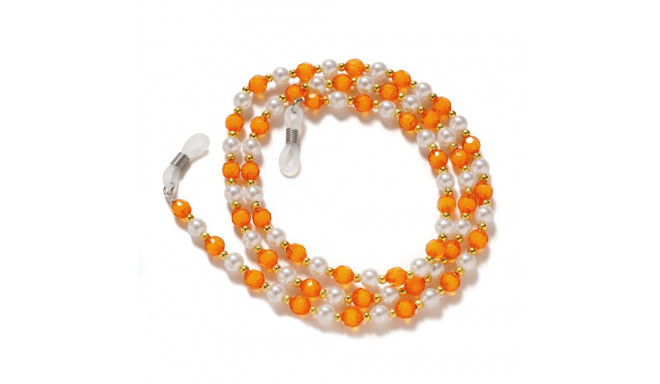 A chain for glasses, beads, an orange pendant