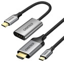 Choetech kit adapter HUB USB Type C - HDMI 2.0 (3840 x 2160 @ 60Hz) gray (HUB-H12) + USB cable Type 