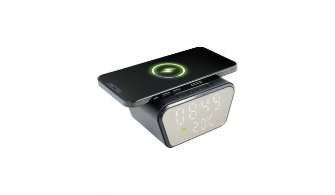 CP FM1 15W FM Raadio & Äratuskell Traadita Magsafe Qi Laadija Seisev Telefonile ja muule Must