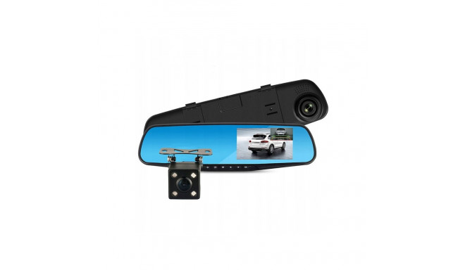 iWear GT5 2in1 Spogulis + HD Auto DVR Video reģistrātors 170° priekšā + aizmugurē G-Sensor 1080p 4.3