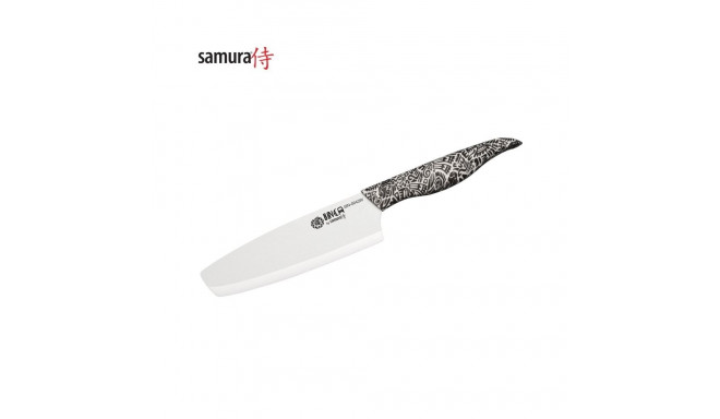 Samura Inca Кухонный нож Nakiri с 165mm белым циркония керамическим лезвием / ABS TPR ручкой