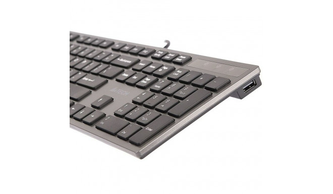 Klaviatuur A4 Tech KV-300H QWERTY Must Hall Mustvalge Must/Hall