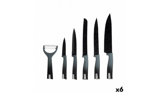 Knife Set Black Stainless steel polypropylene (6 Units) 6 Pieces