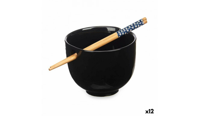 Bowl Black Bamboo 24 x 10,7 x 13,3 cm Toothpicks asiatico/oriental (12 Units)