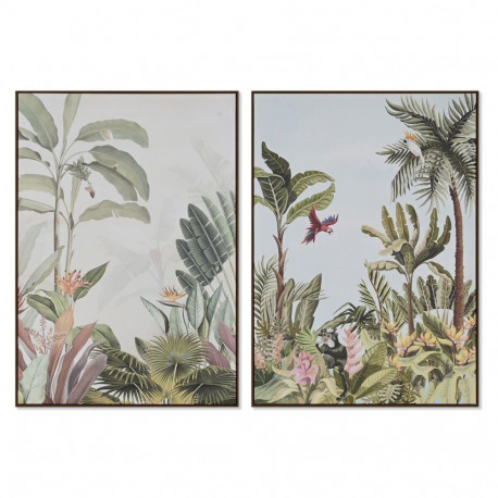 Canvas Home ESPRIT Green Tropical 100 x 4 x 140 cm (2 Units)