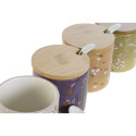 Suhkrutoos DKD Home Decor Roheline Roosa Sinep Lillla Bambus Dolomite 7,5 x 7,5 x 7,5 cm (4 Ühikut)